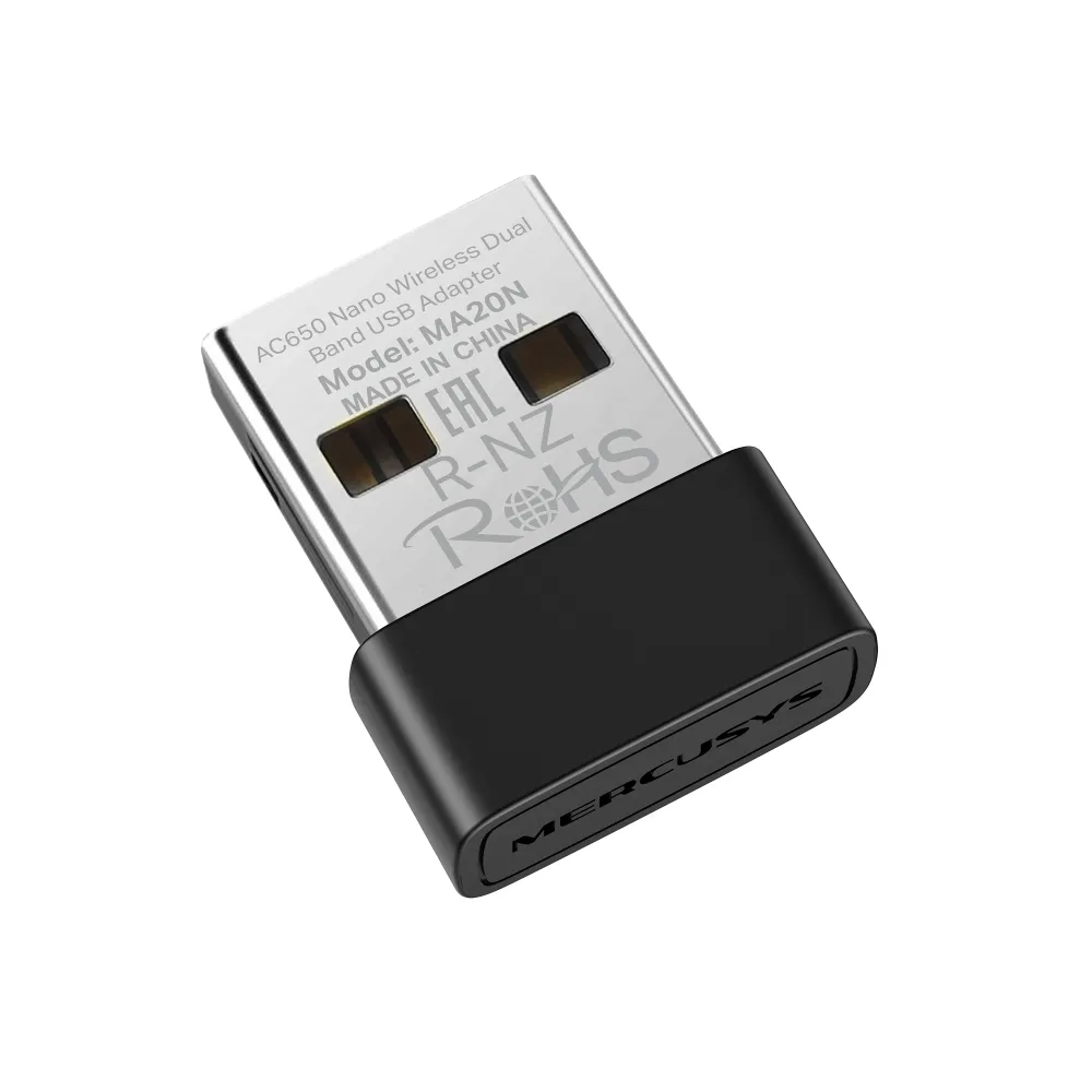 Placa De Red Adaptador Ma20n Nano P.redw Usb Mercusys Ac650 Dual Band