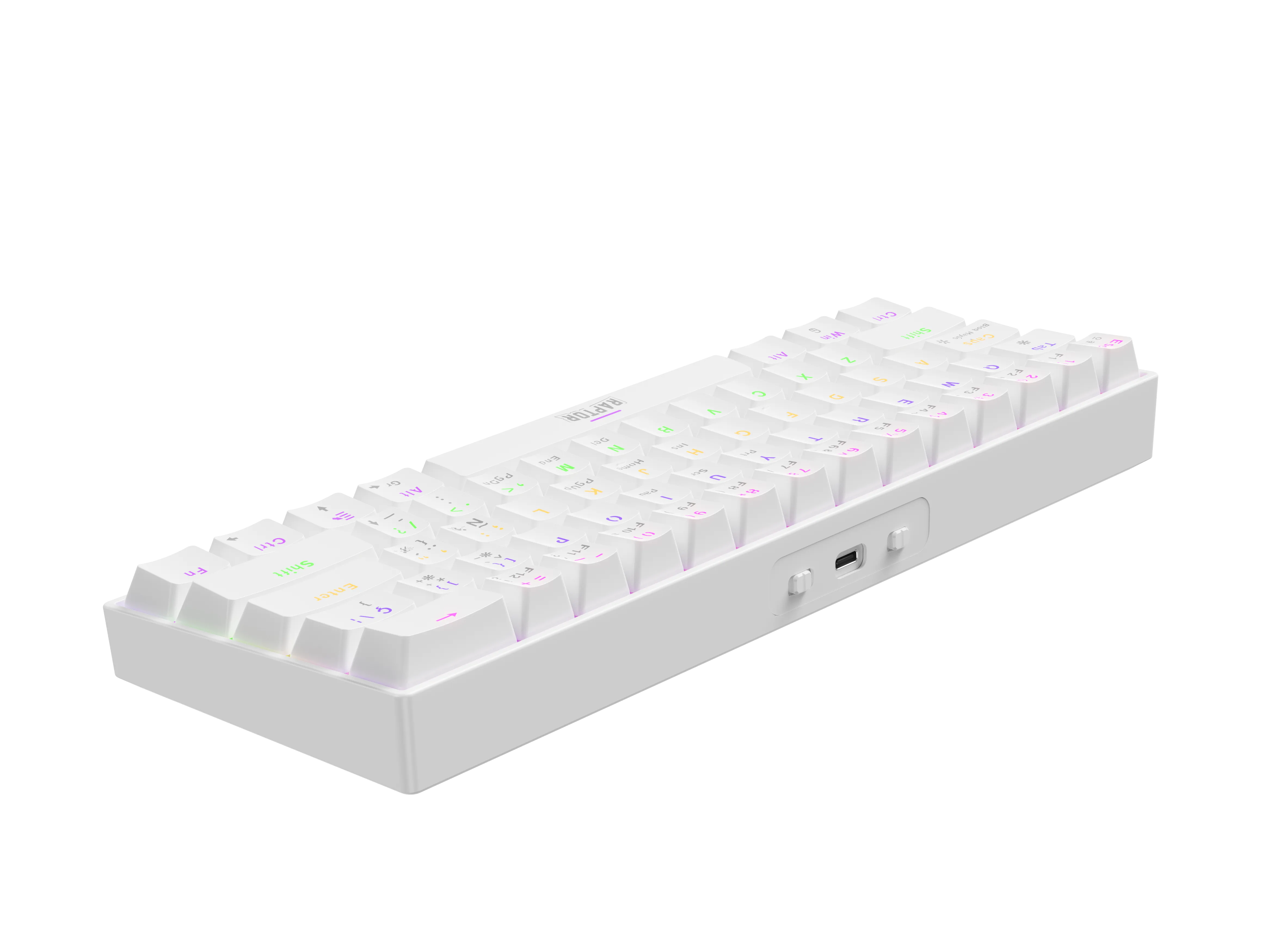 Combo Gamer Raptor Teclado Mecanico 68 Teclas White + Mouse Rgb 8000dpi White + Mouse Pad S