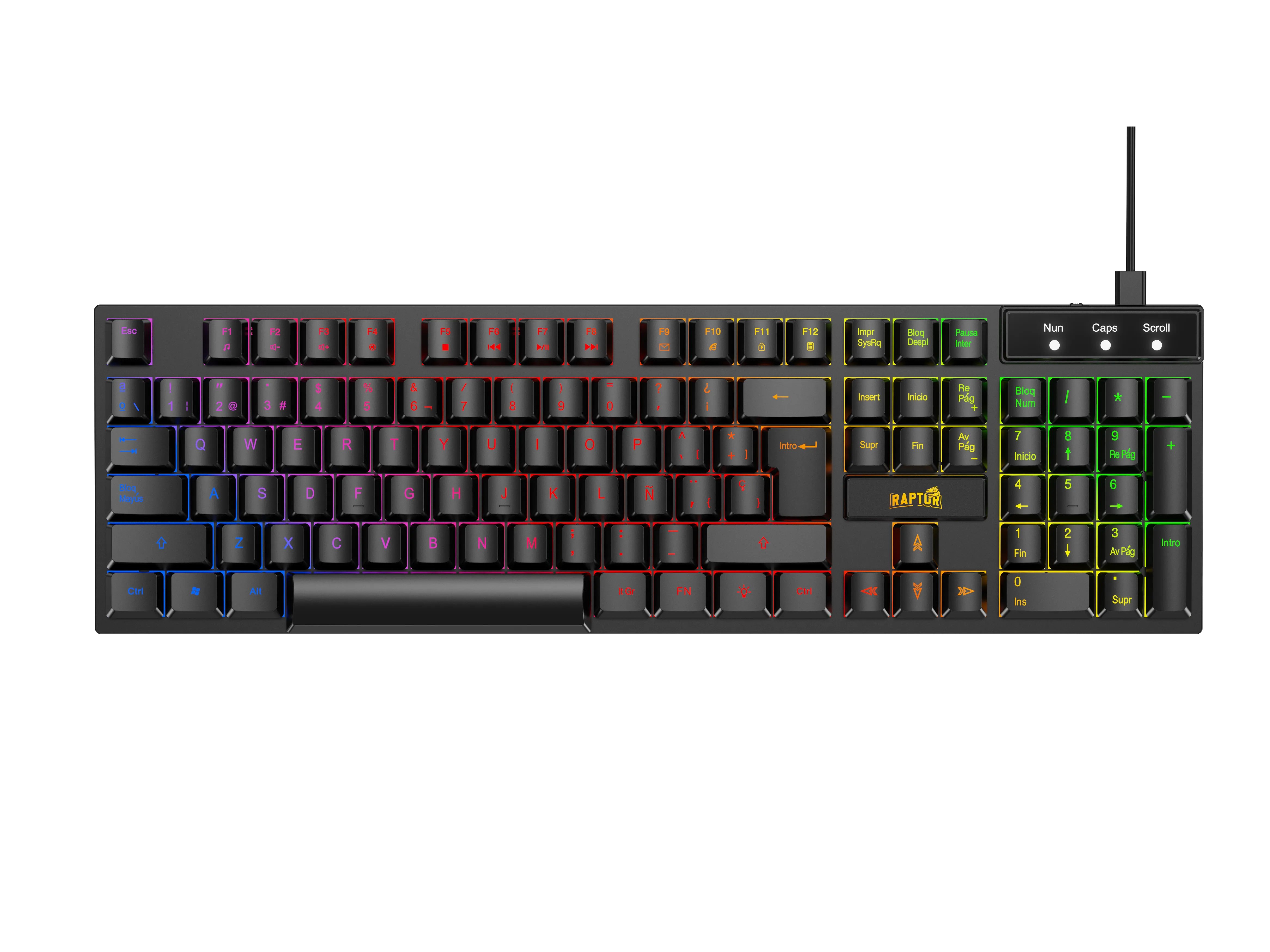 Combo Gamer Raptor Teclado Membrana 104 Teclas + Mouse Rgb 7200dpi + Mouse Pad S + Auricular 3.5