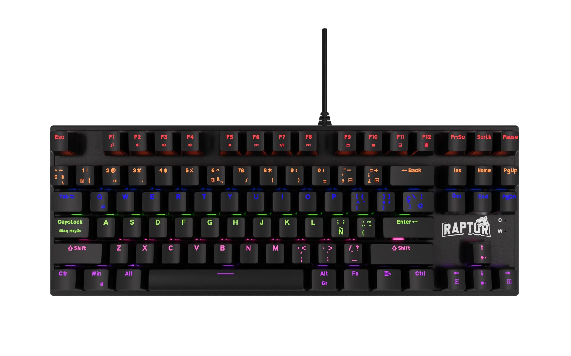 Combo Gamer Raptor Teclado Mecanico 87 Teclas + Mouse Rgb 7200dpi + Mouse Pad S
