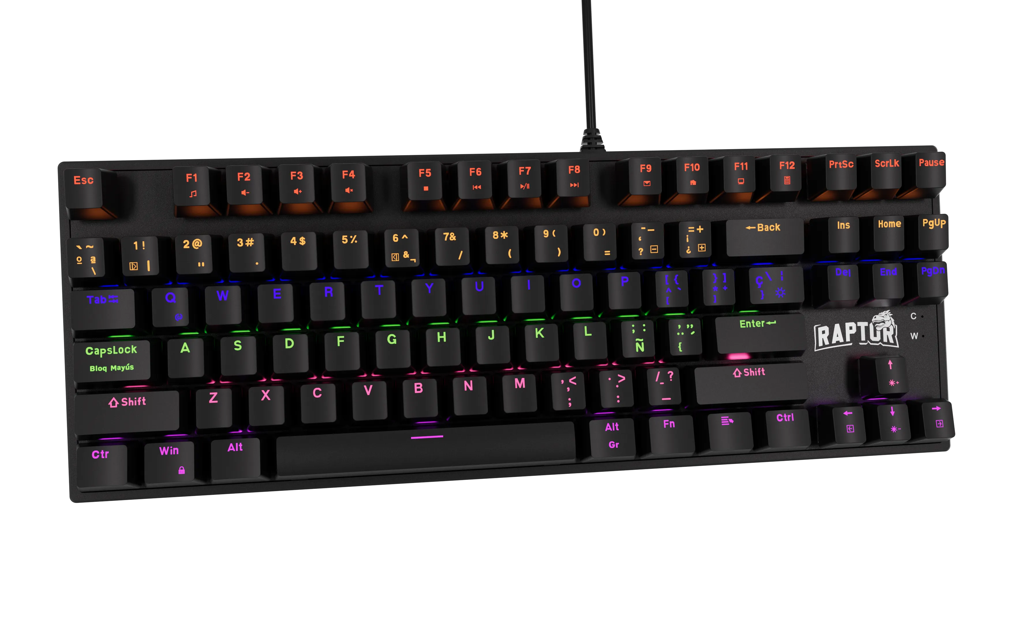 Combo Gamer Raptor Teclado Mecanico 87 Teclas + Mouse Rgb 7200dpi + Mouse Pad S