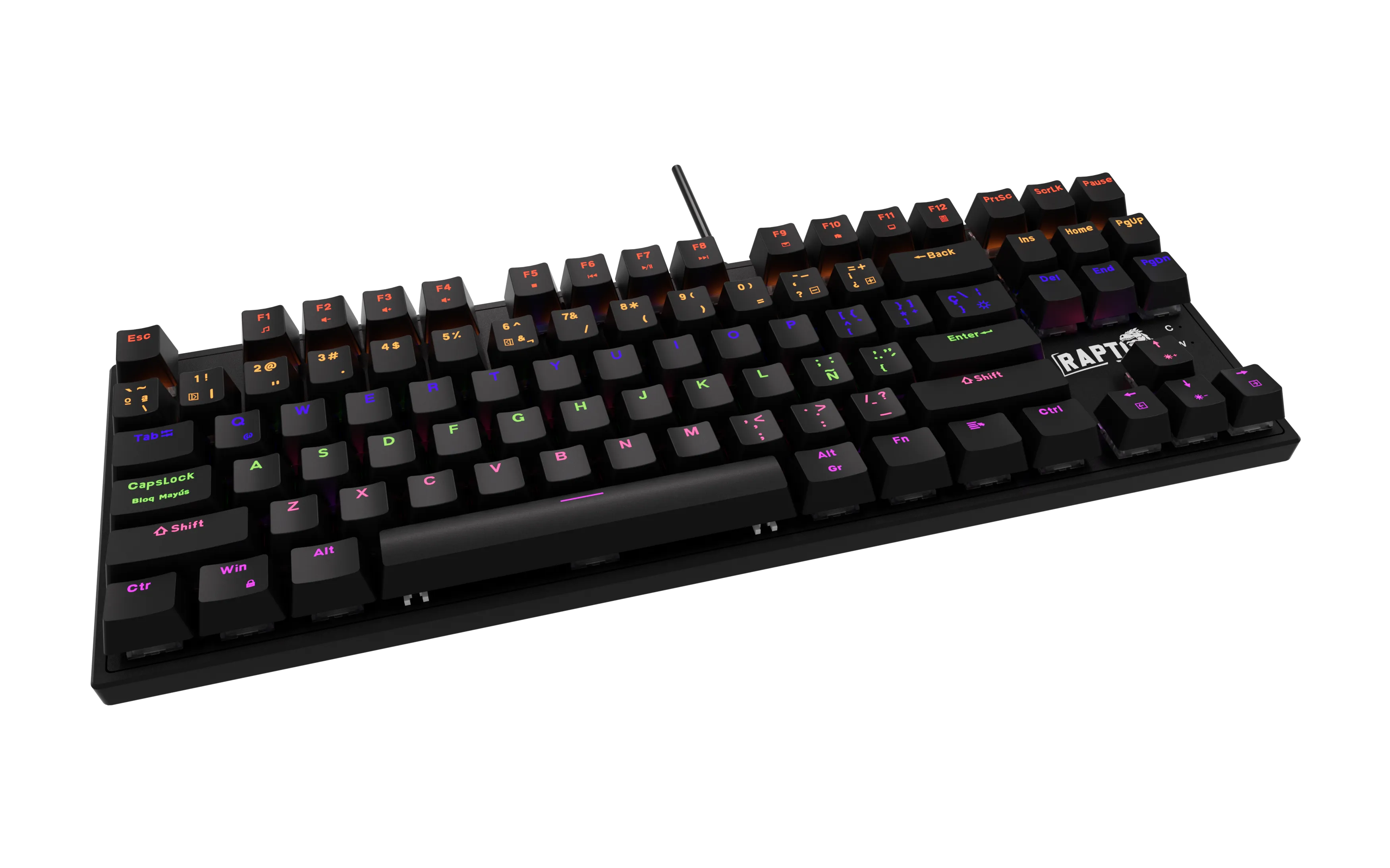 Combo Gamer Raptor Teclado Mecanico 87 Teclas + Mouse Rgb 7200dpi + Mouse Pad S