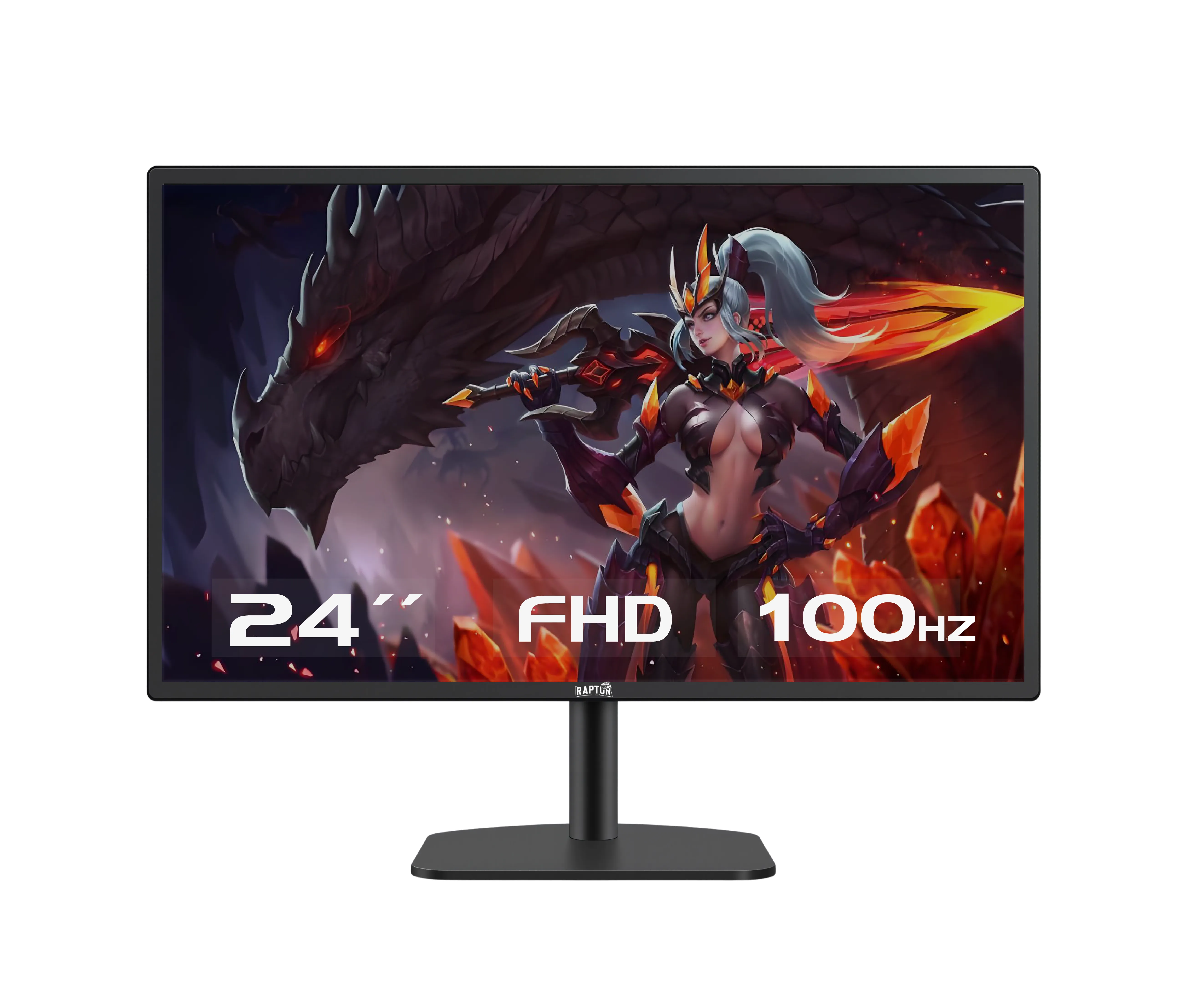 MONITOR GAMER RAPTOR HAWK EYE 24" SLIM FHD 100HZ 5MS HDMI-VGA NEGRO