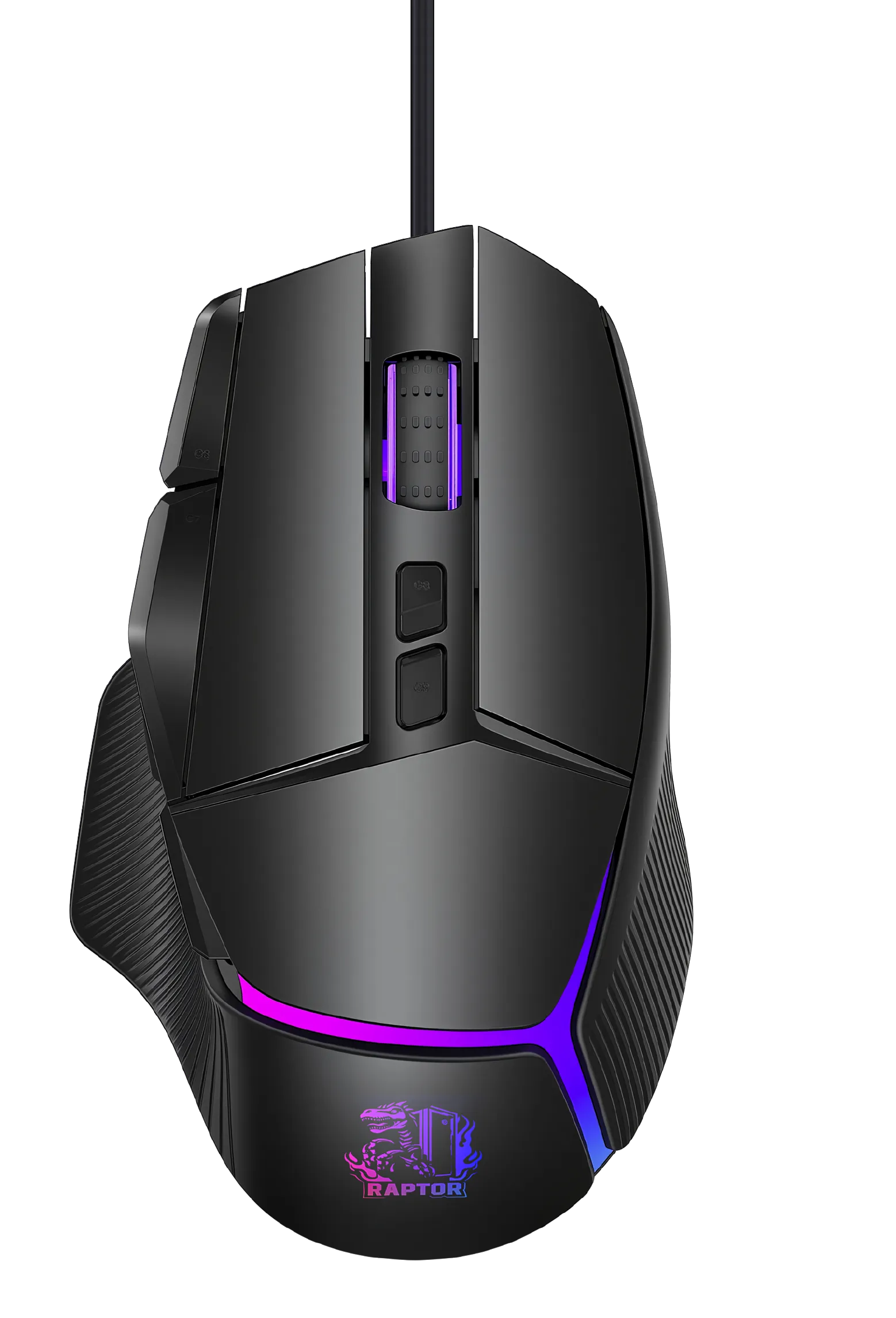 Mouse Gamer Raptor Storm Grip 9 Botones 8000dpi Retroiluminado Black