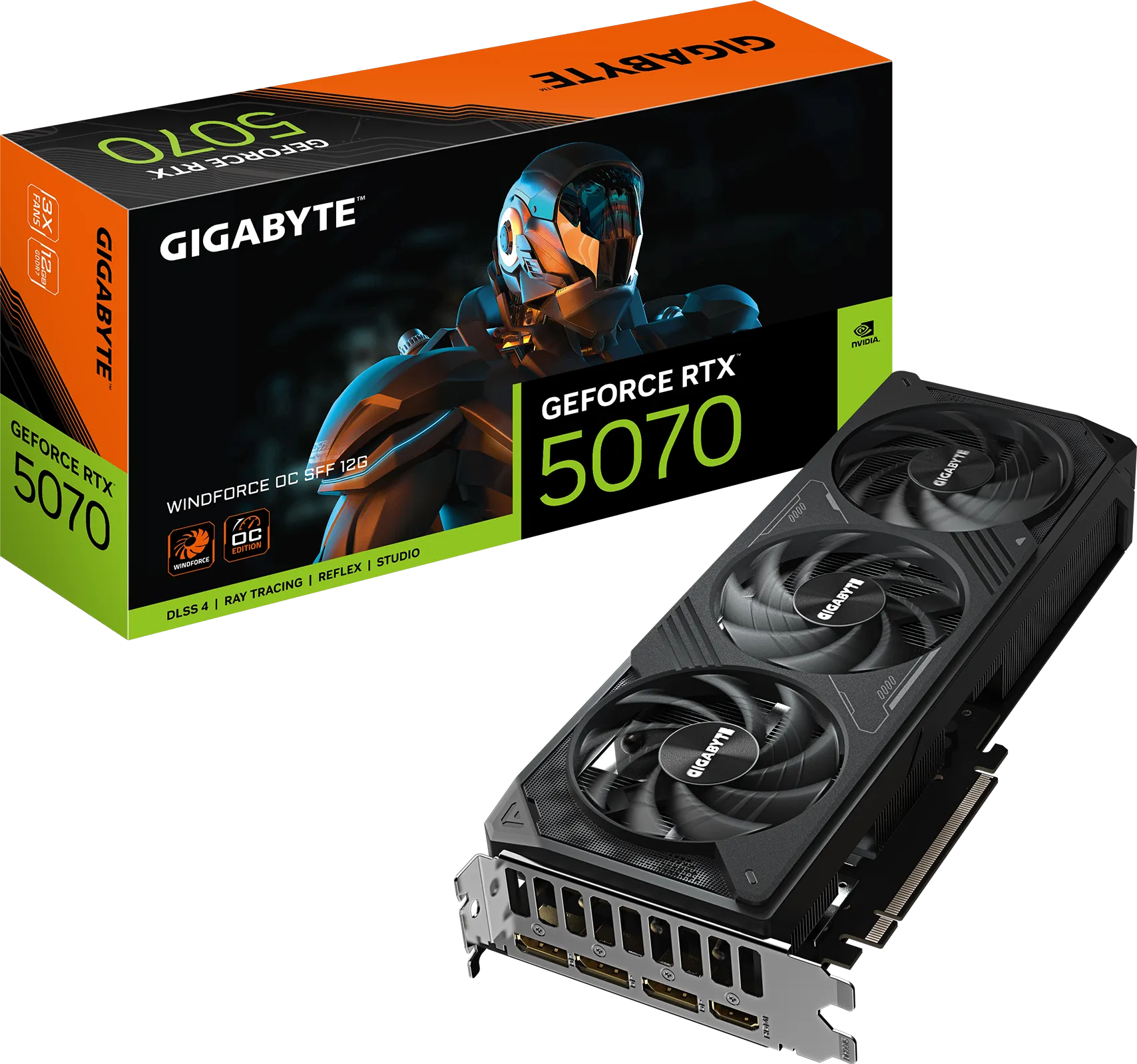 PLACA DE VIDEO GIGABYTE GEFORCE RTX™ 5070 WINDFORCE OC SFF 12GB