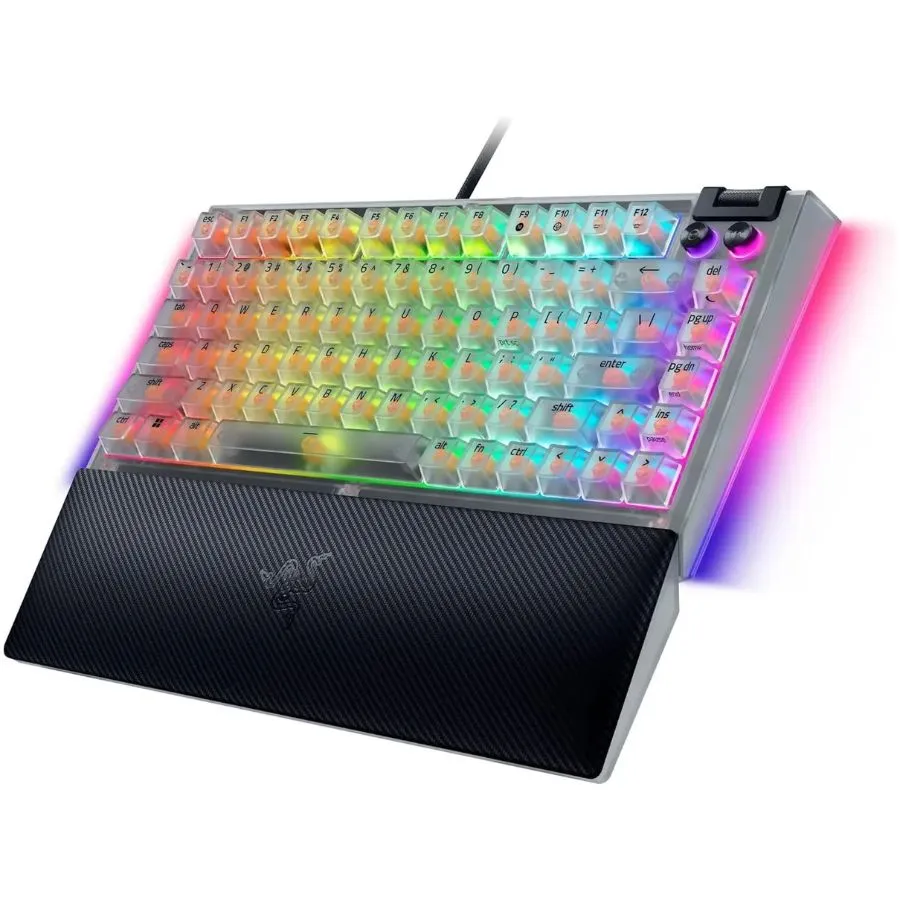 Teclado Mecanico Gamer Razer Blackwidow V4 75-por-ciento Phantom White Hot-swap