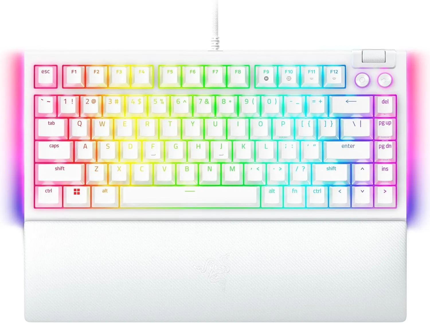 TECLADO MECANICO GAMER RAZER HOT-SWAP BLACKWIDOW V4 75-POR-CIENTO WHITE