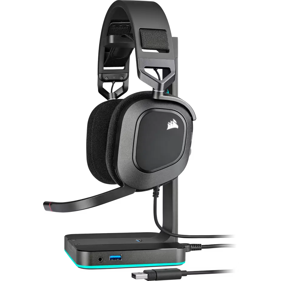 Auricular Gaming Cableado Corsair Hs80 Rgb Usb Carbon