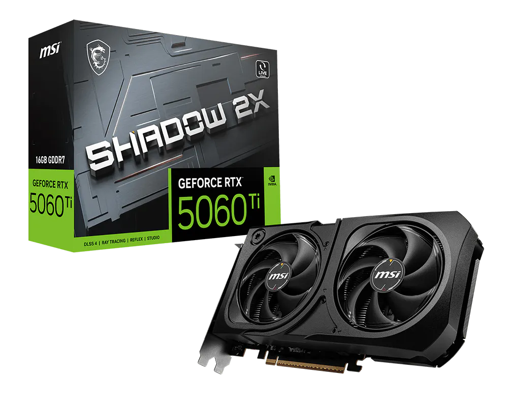 Placa De Video Msi Geforce Rtx™ 5060 Ti 16gb Shadow 2x Plus