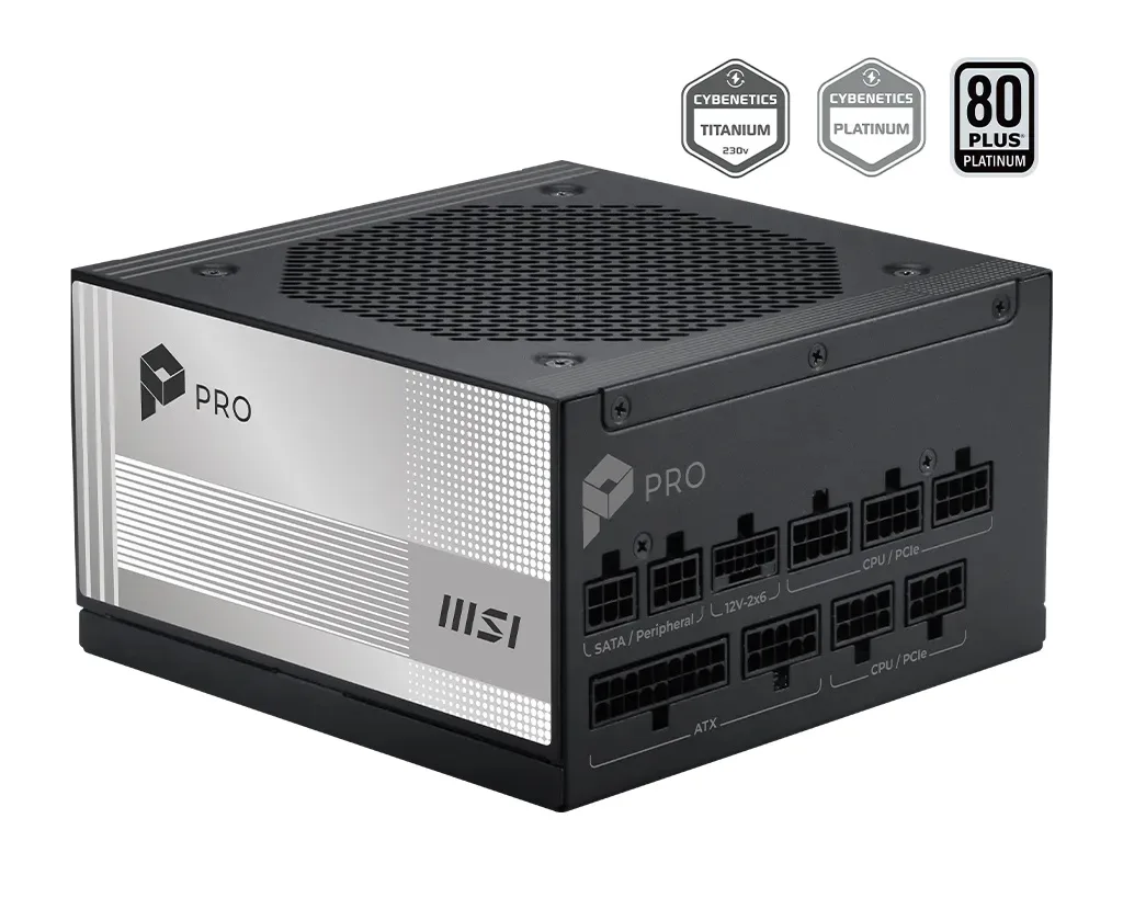 Fuente Msi Pro A1000pl Pcie5 1000w 80 Plus Platinum Full Modular