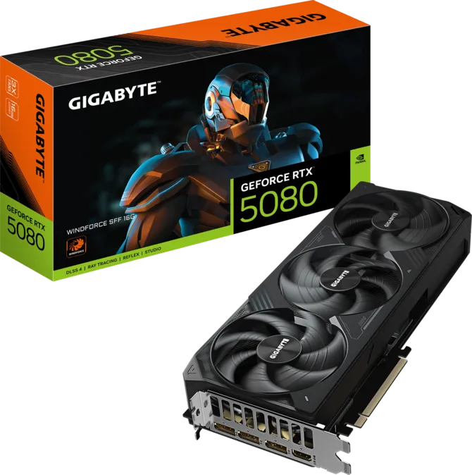 PLACA DE VIDEO GIGABYTE GEFORCE RTX™ 5080 WINDFORCE SFF 16GB