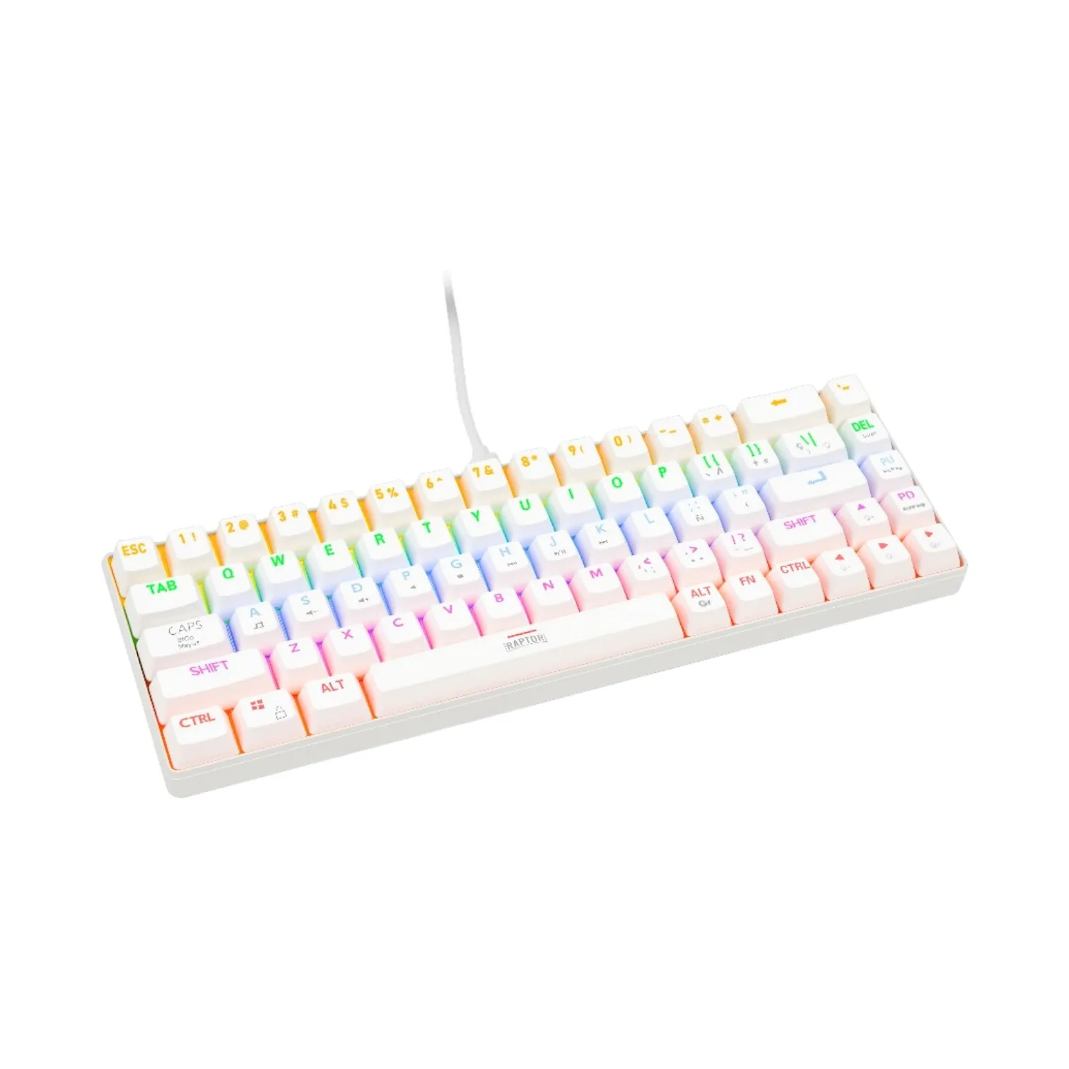 Teclado Gamer Raptor Fireclaw M68 Mecanico Retroiluminado Switch Red Outemu White