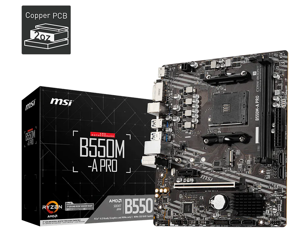 MOTHERBOARD MSI B550M-A PRO DDR4 AM4