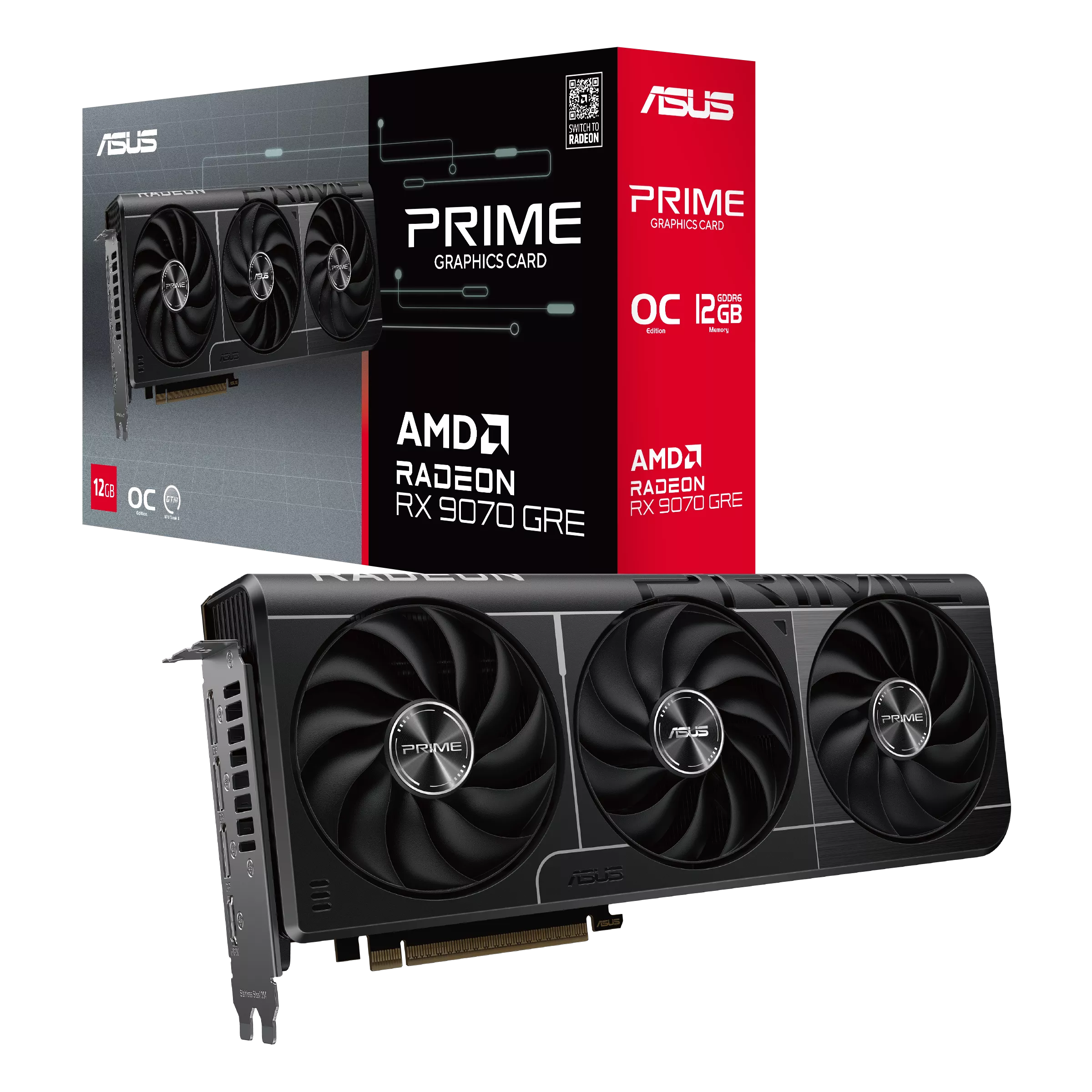 PLACA DE VIDEO ASUS PRIME RADEON™ RX 9070 GRE EVO OC EDITION 12GB GDDR6