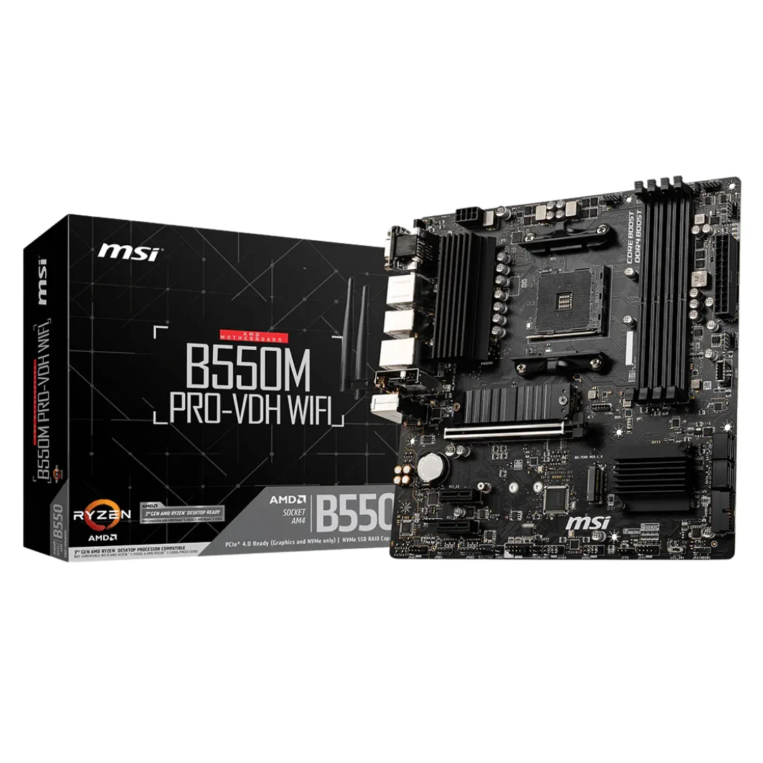 MOTHERBOARD MSI B550M PRO-VDH WIFI BOX AM4 M-ATX