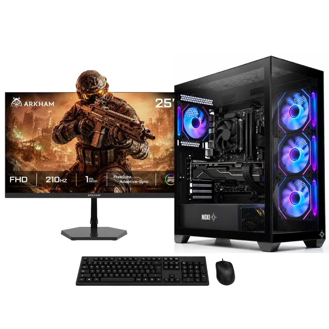 NOXI GAMING PC AMD RYZEN 5 5500  16 GB  480GB  RTX 3050  MONITOR ARKHAM 25" 200HZ