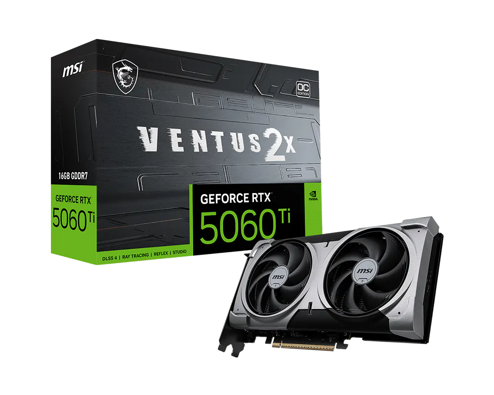 PLACA DE VIDEO MSI GEFORCE RTX™ 5060 TI 16GB VENTUS 2X OC PLUS GDDR7