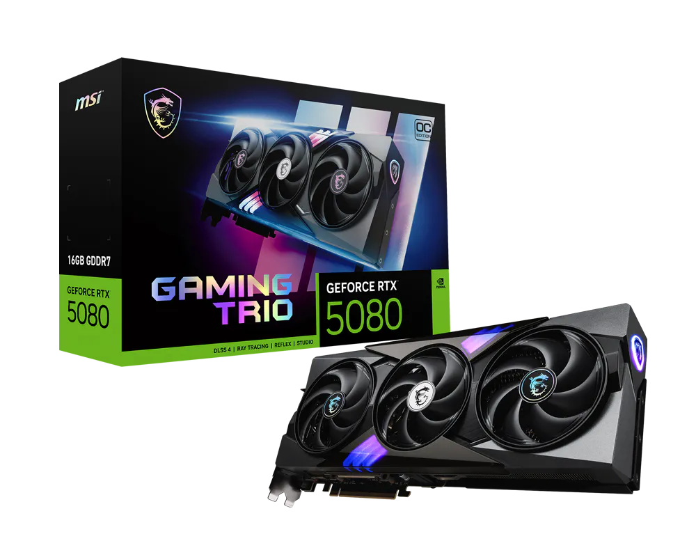 PLACA DE VIDEO MSI GEFORCE RTX™ 5080 16GB GAMING TRIO OC