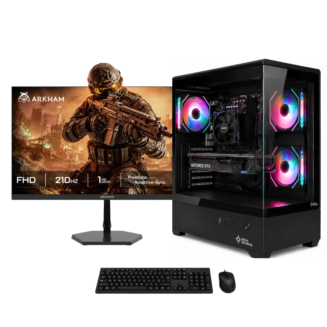 Noxi Gaming Pc Amd Ryzen 5 5500 | 16 Gb | 480gb | Rtx 3050 | Monitor Arkham 25