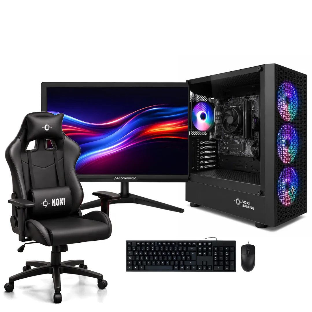 NOXI GAMING PC AMD RYZEN 5 3400G  16 GB  480GB  WIFI  MONITOR 75HZ  SILLA GAMER