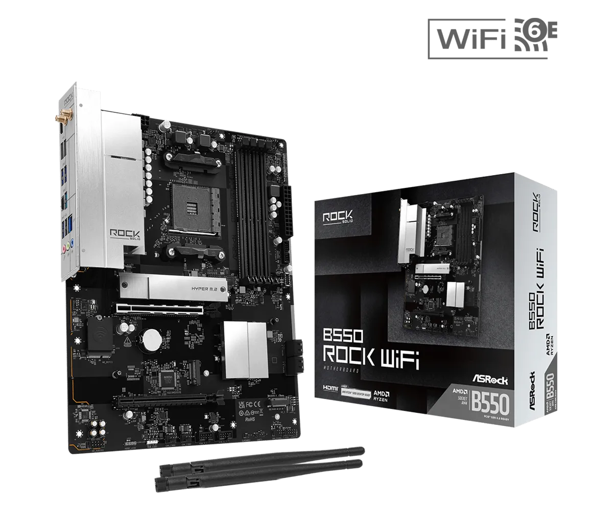 MOTHERBOARD ASROCK B550 ROCK WIFI