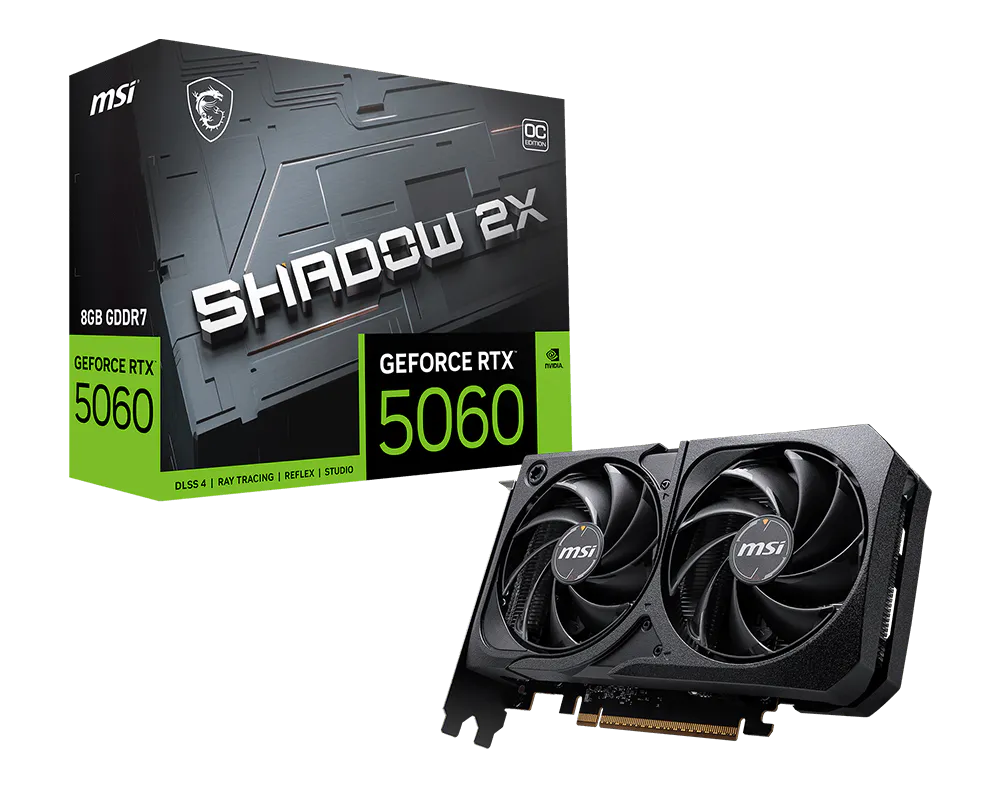 PLACA DE VIDEO MSI GEFORCE RTX™ 5060 8GB SHADOW 2X OC