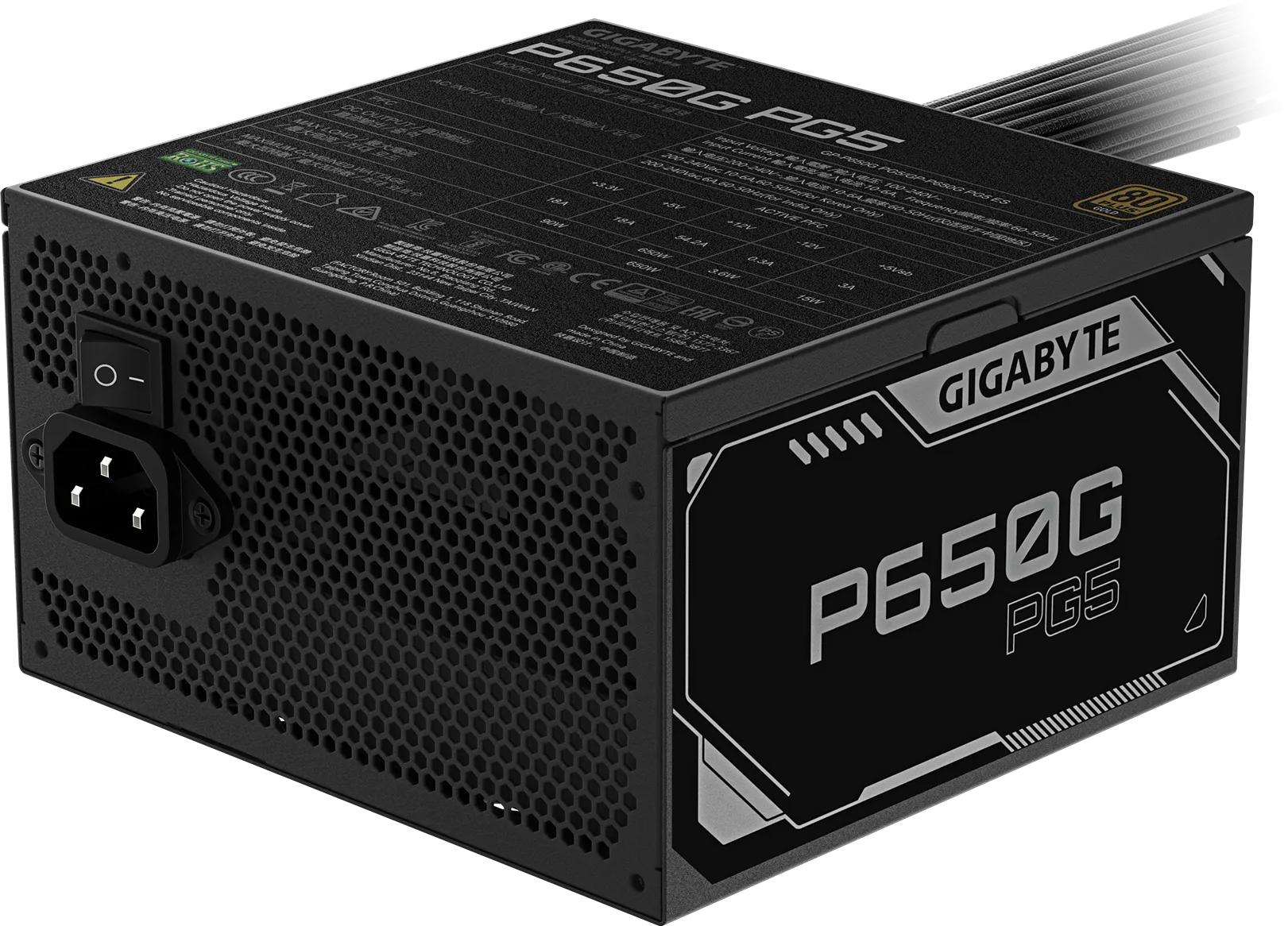 Fuente Gigabyte 650w 80 Plus Gold Atx 3.1 Pcie 5.1 Black — foto 4