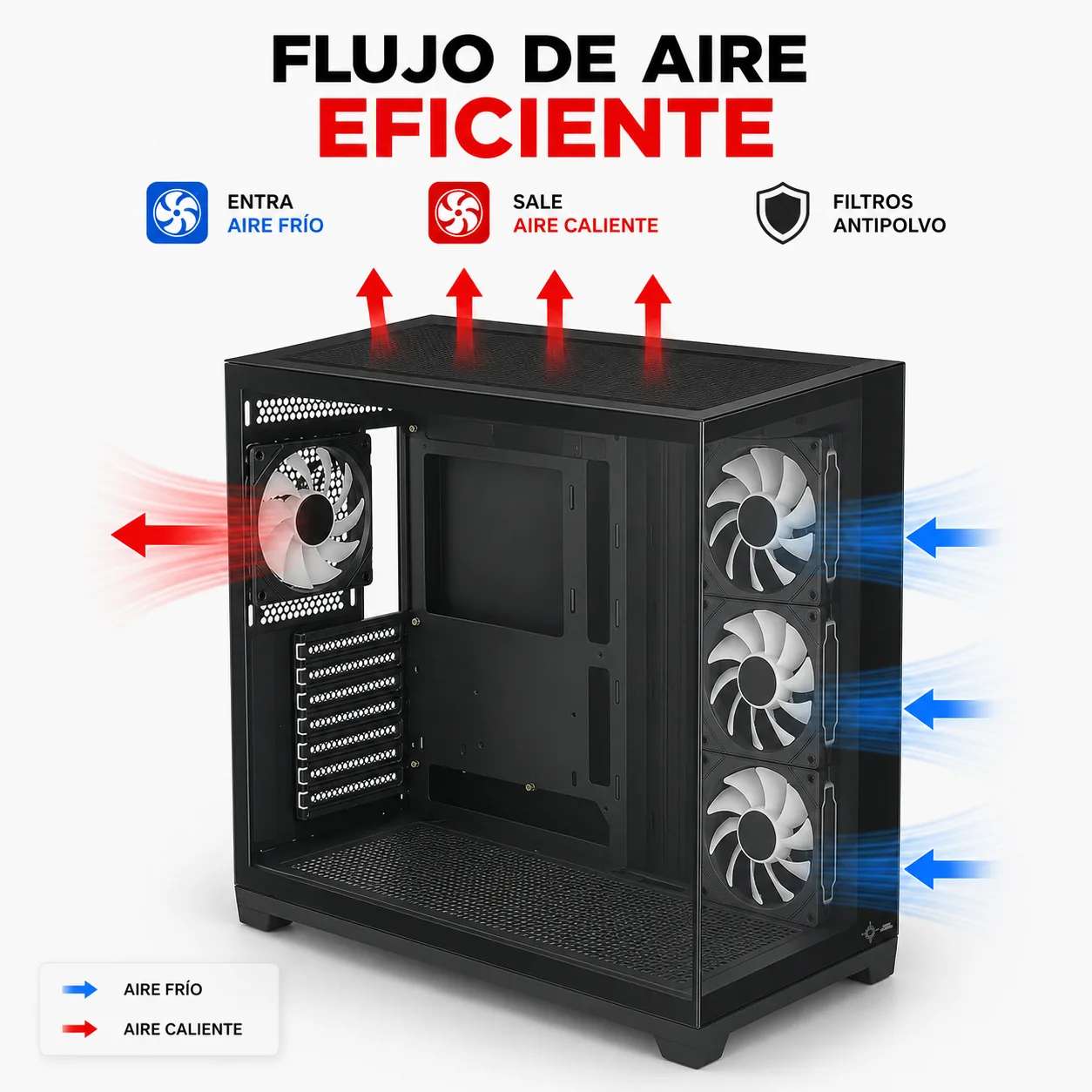 Gabinete Noxi Gaming Jolt Negro 4x120mm Argb Fans