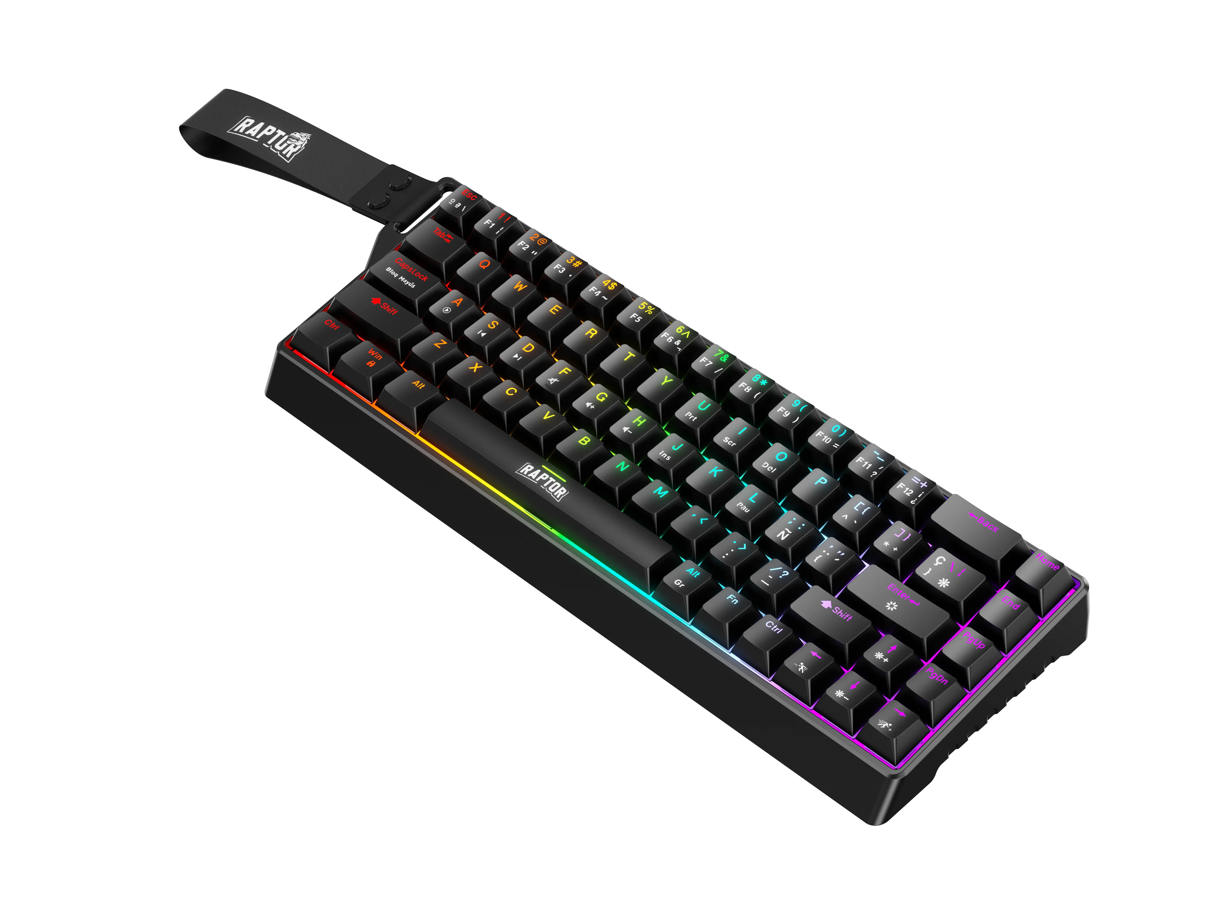 Teclado Gamer Raptor Fireclaw M68 Magnetico Rgb Switch Red Outemu