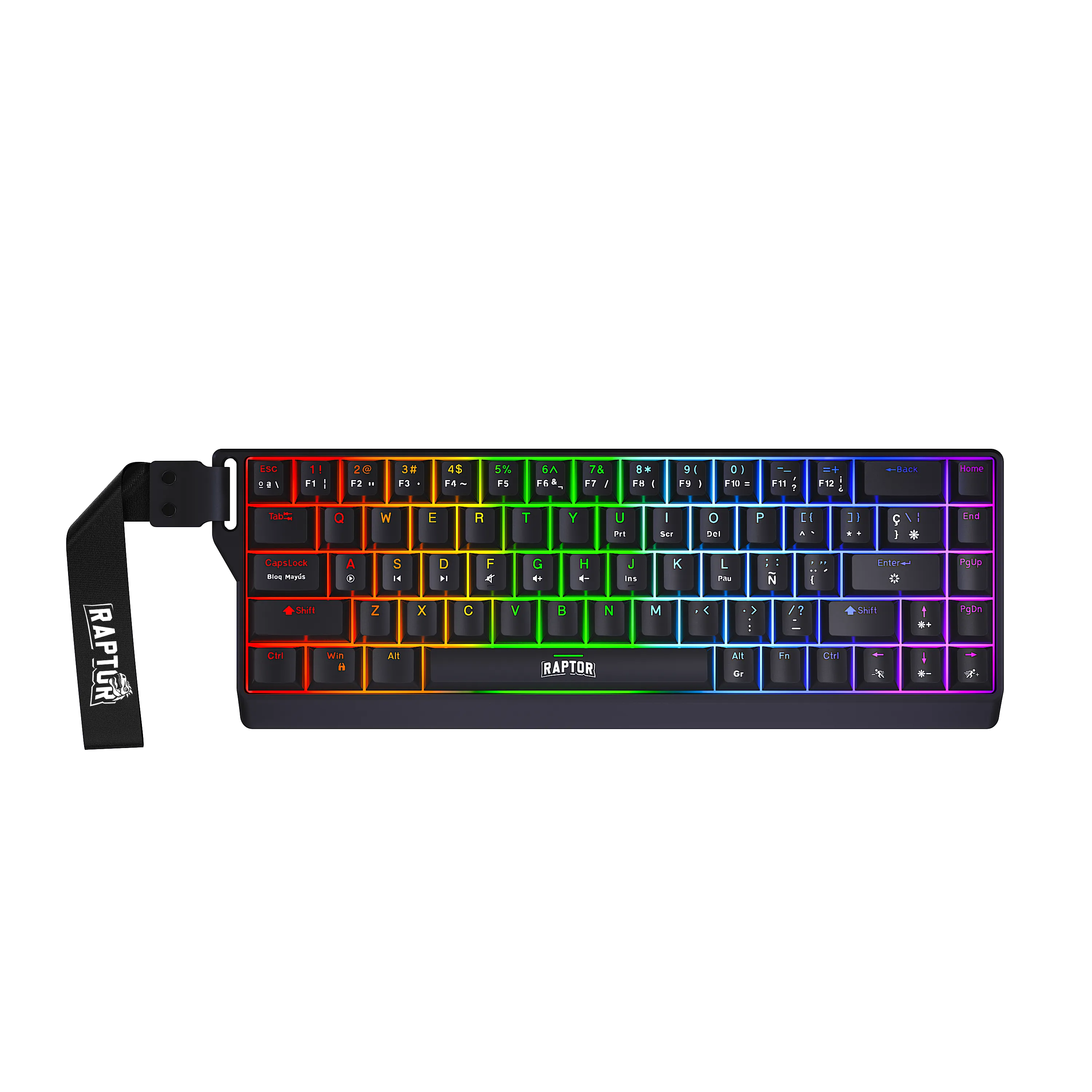 Teclado Gamer Raptor Fireclaw M68 Magnetico Rgb Switch Red Outemu