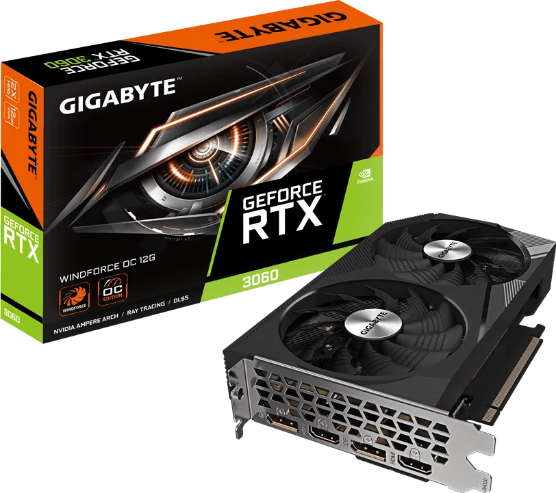 Placa De Video Gigabyte Geforce Rtx™ 3060 Windforce Oc 12gb
