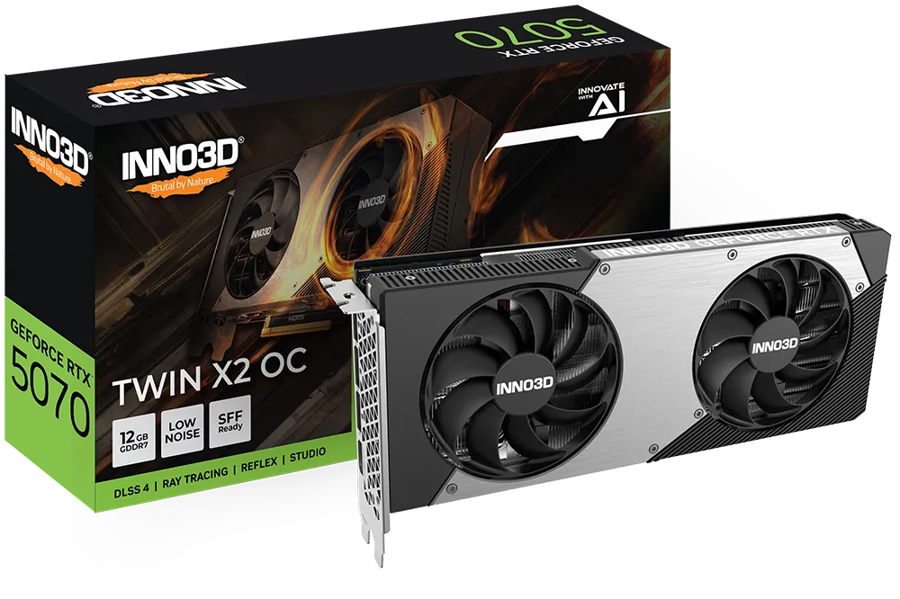 PLACA DE VIDEO INNO3D NVIDIA GEFORCE RTX 5070 12GB DDR7 TWIN X2 OC